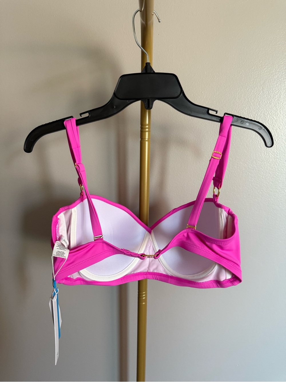 NWT Bleu Rod Beattie Shirred Underwire Bikini Top – 36D | Dahlia Pink - Picture 3 of 4